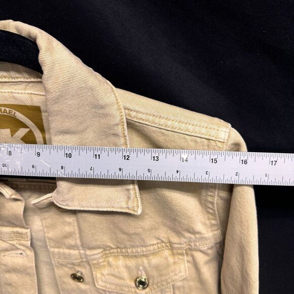 Michael Michael Kors Women's Khaki Denim Trucker Jacket Size Medium New Tags - Picture 8 of 14